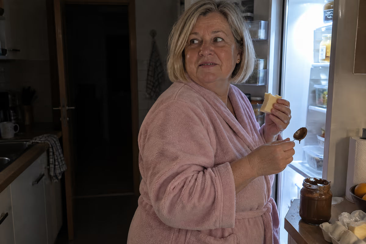 Im Stehen am Kühlschrank – nicht aus Hunger, sondern weil das Signal „fertig“ fehlt.