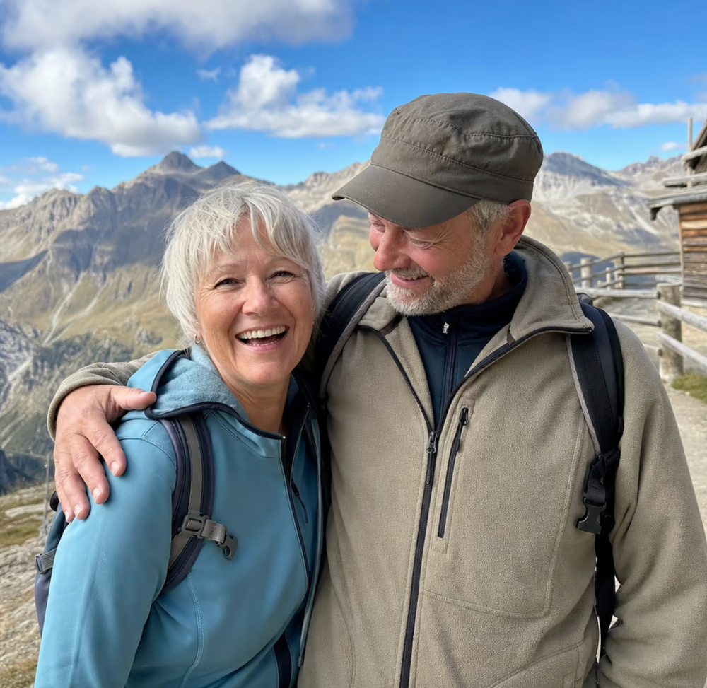 Renate W., 61, aus Freiburg — mit Werner, Südtirol.