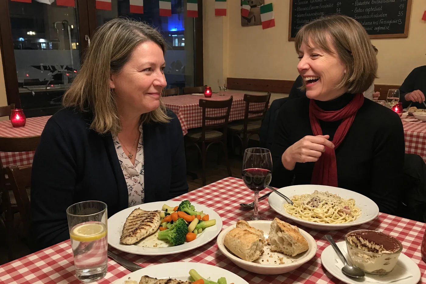 Donnerstagabend, italienisches Restaurant.