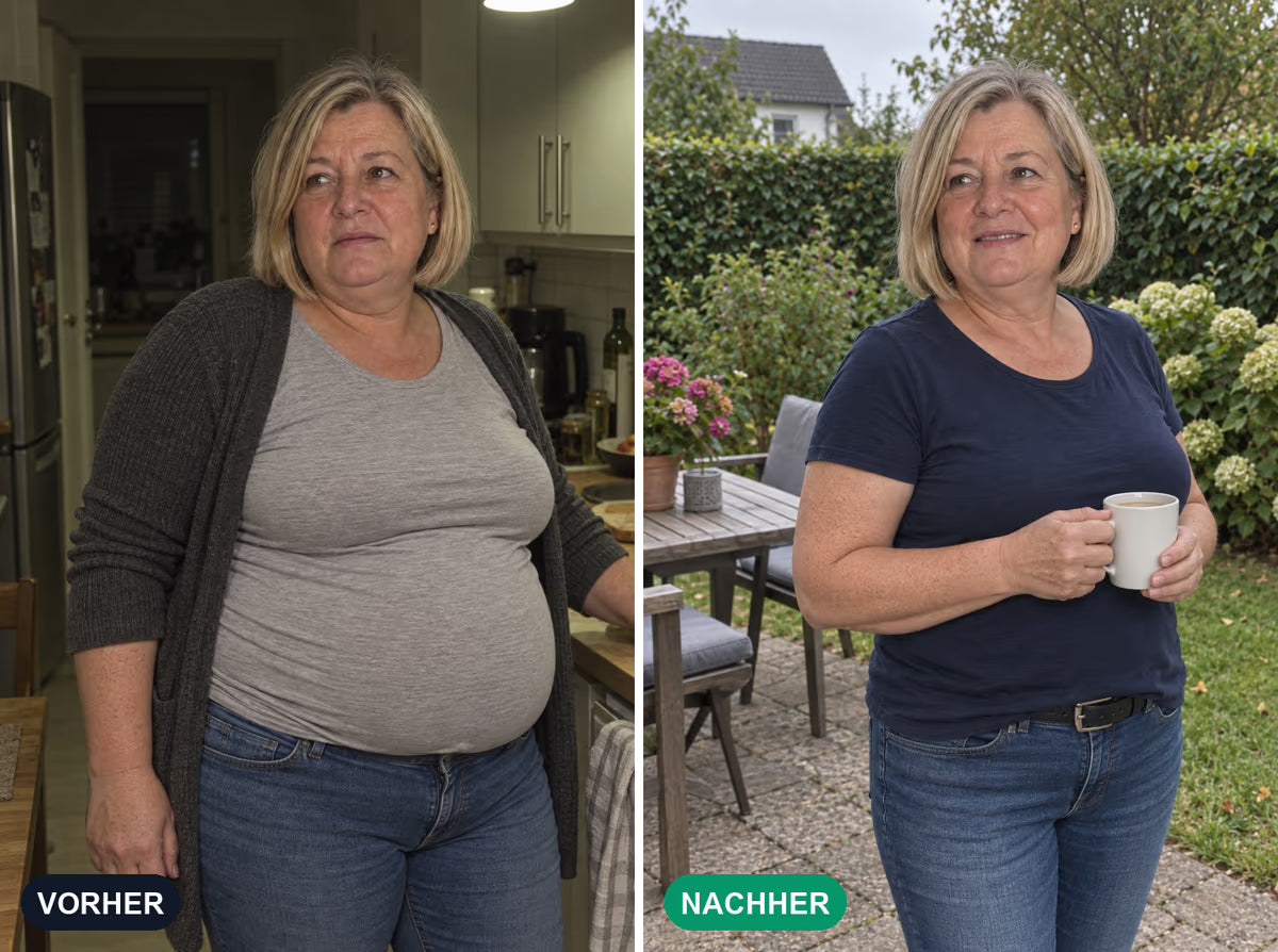 Gleiche Frau, gleiches Essen – nur abends bleibt sie jetzt sitzen.